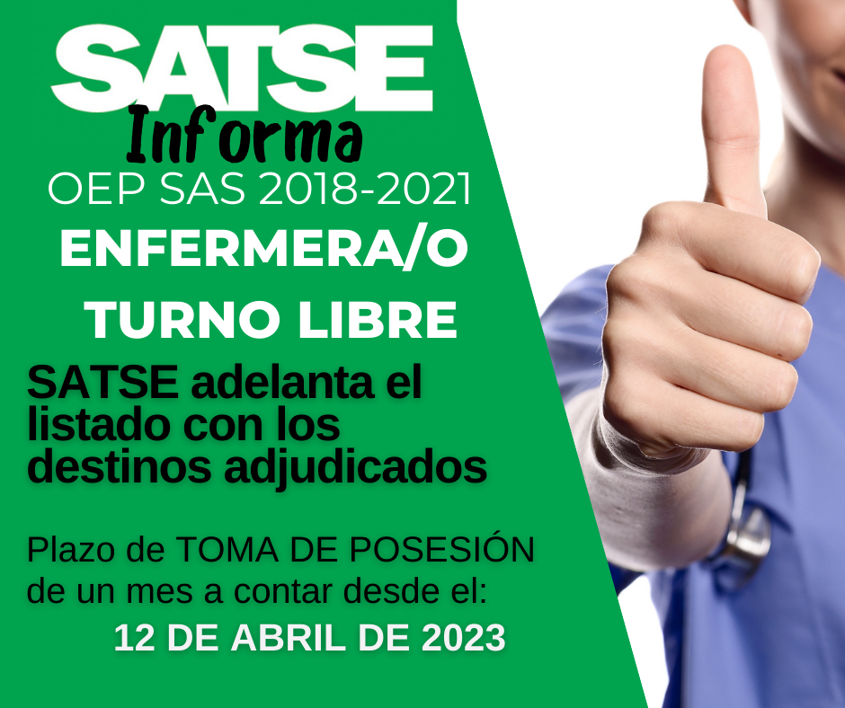 Cartel adjudicación destinos Enfermero TL OEP 2018-2021 SAS