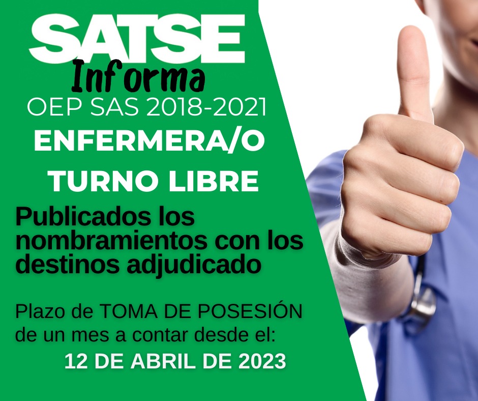 Cartel nombramientos BOJA Enfermera TL OEP 