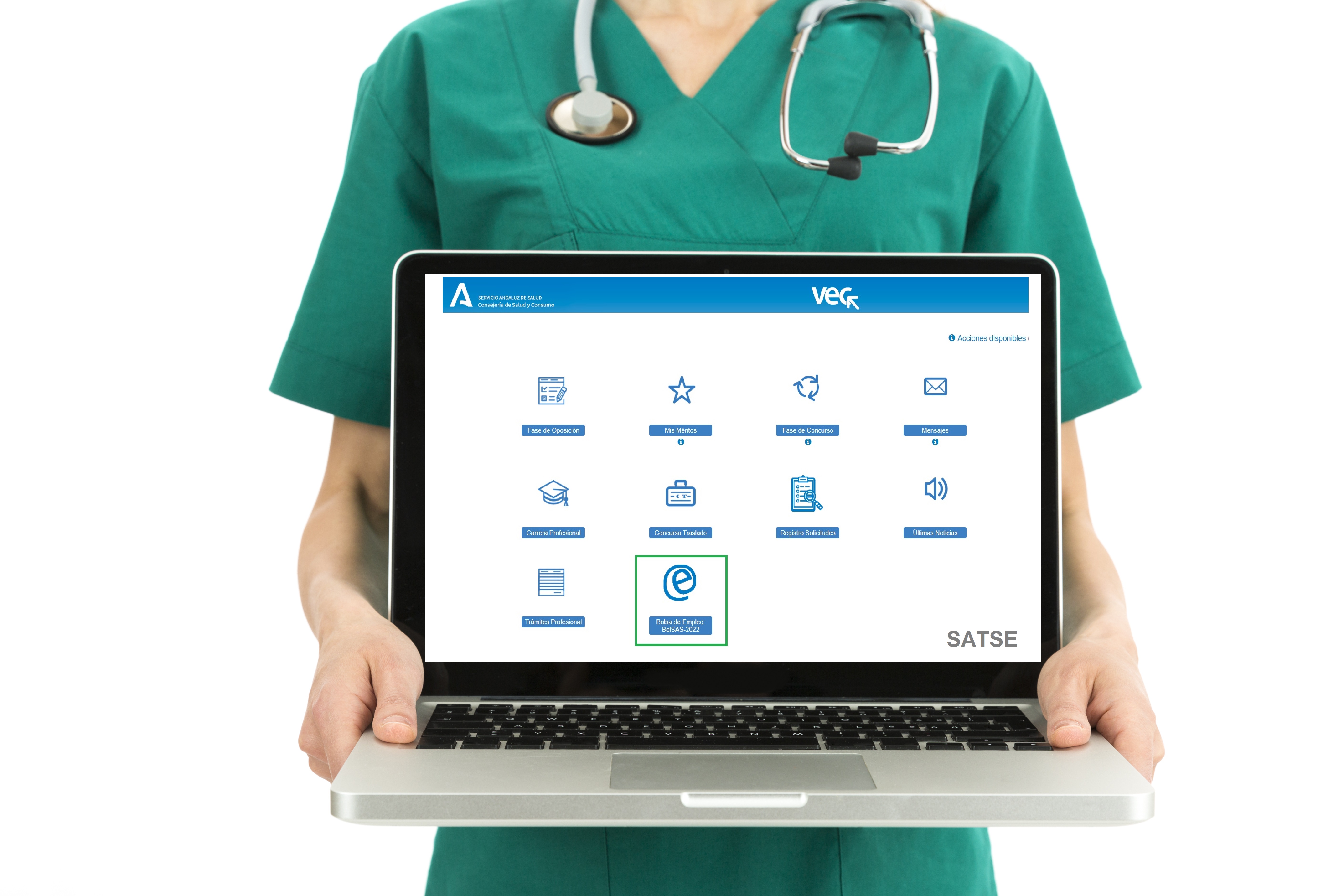 Ordenador con Bolsa en VEC web