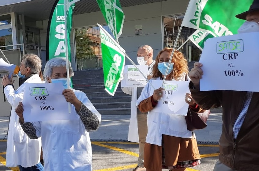 Protesta delegados por el pago CRP