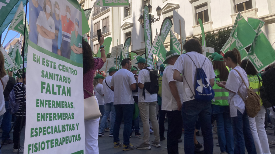 Manifestacion de SATSE ante la sede del SAS