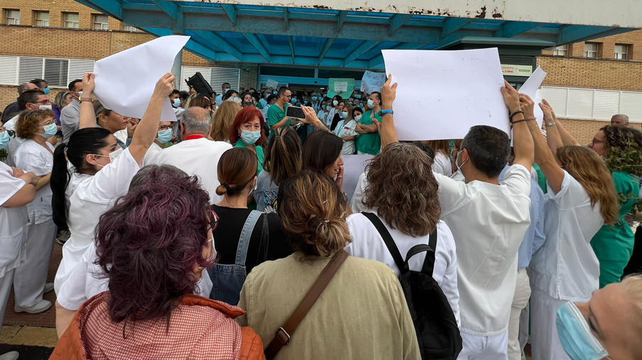 Protesta en el hospital de Riotinto