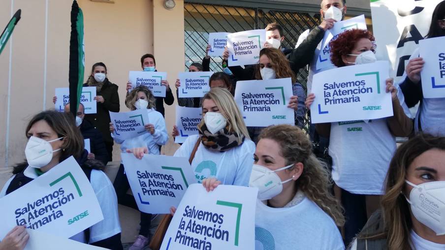 Imagen de archivo de protestas en el Distrito de Salud Cádiz-La Janda.