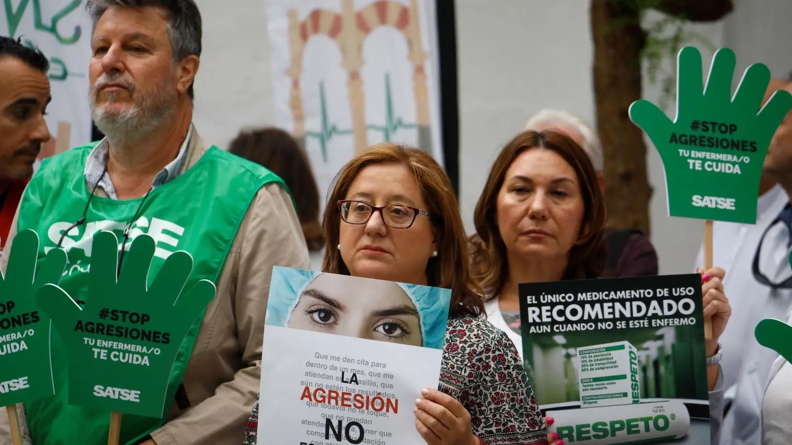 protesta llevada a cabo contra agresión a sanitaria